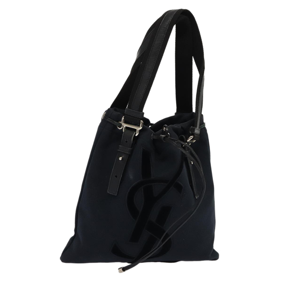 SAINT LAURENT Kahala Tote Bag Canvas Navy 123435 Auth hk1417 - Picture 1 of 16